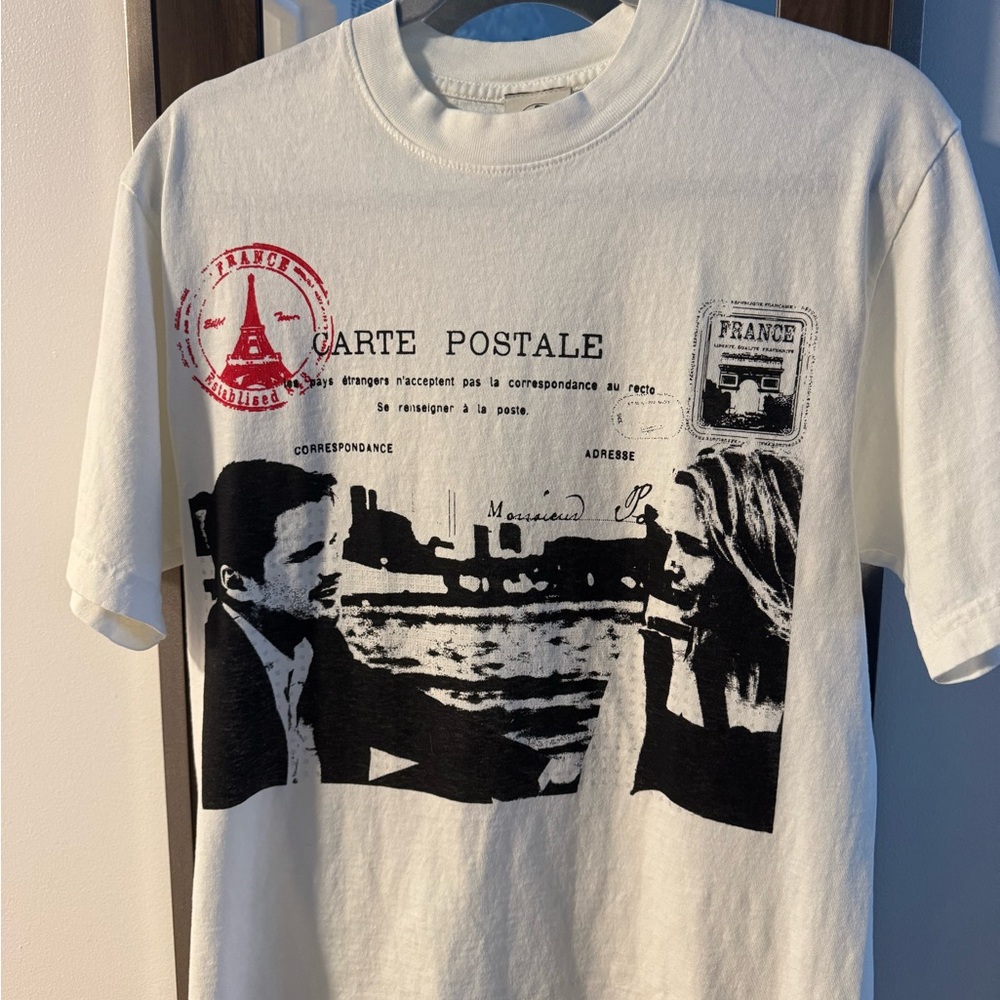Vintage Postcard Graphic White Tee